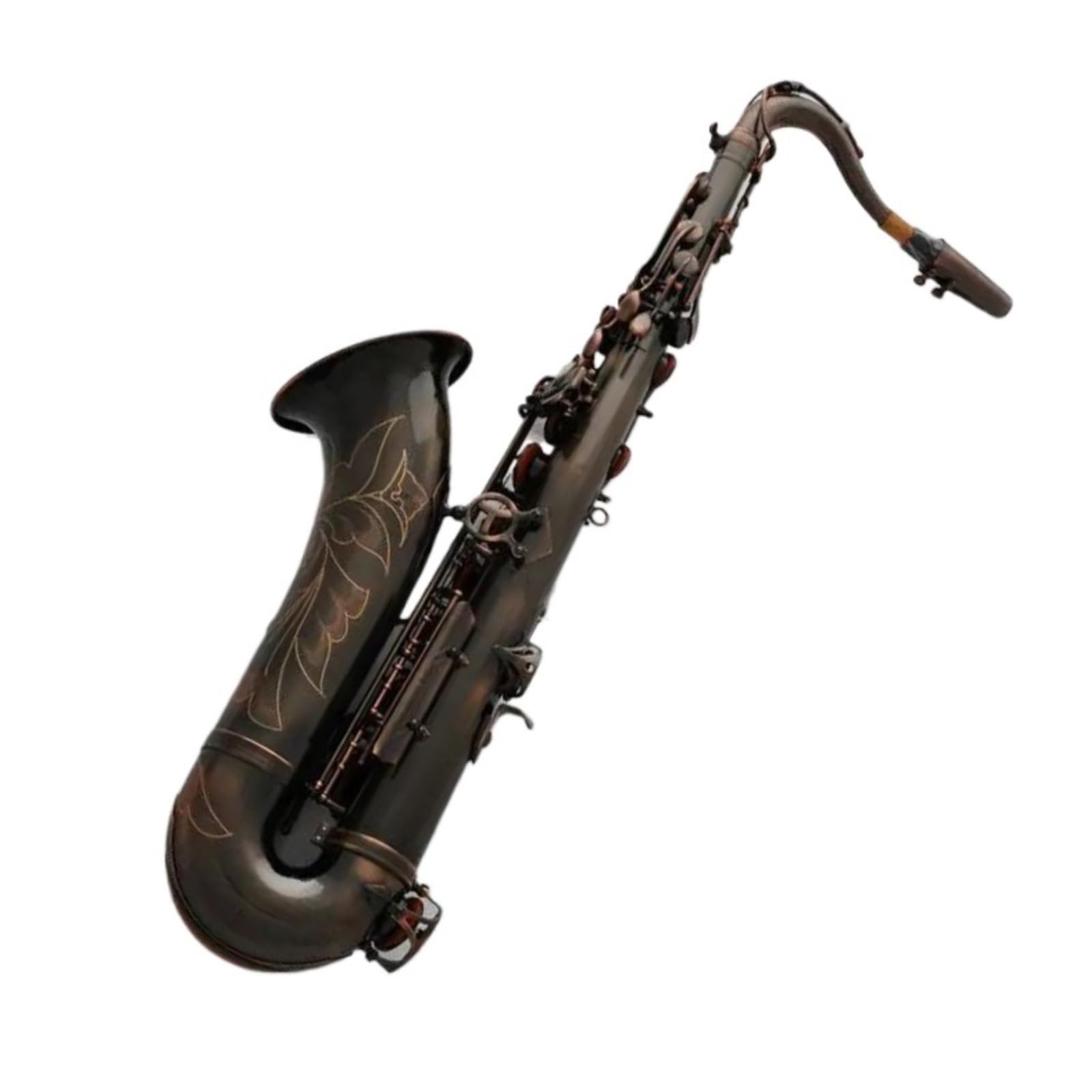 Profesjonalny Antyczny Saksofon Tenorowy Bb Instrument Dęty Drewniany Zestaw Saksofonowy