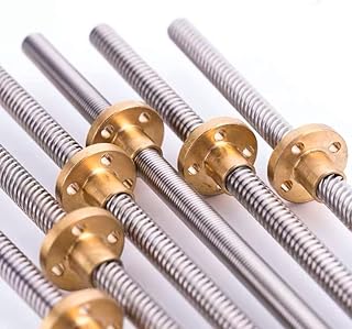 T8 Lead Screw THSL-300-8D Trapezoidal Rod T8 CNC 3D Printer Lead Screw Thread 8mm Lead1mm Length100-1000mm with Brass Nut - (Guide Length: 350mm, Color: Pitch 2mm Lead 8mm)