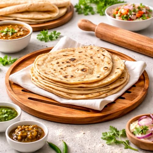Image of Chapati Jali for Gas Stove, Phulka & Paratha Roaster, Rust-Proof Food Grade Steel Roti Maker Net Durable Kitchen Tawa Accessory (CHAPATI TRAY WOODEN 12 inch mrt)