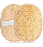 Egyptian Natural Loofah Pad Exfoliating Body Scrubber - Vegan Double Sided Luffa Sponges Deep Cle...
