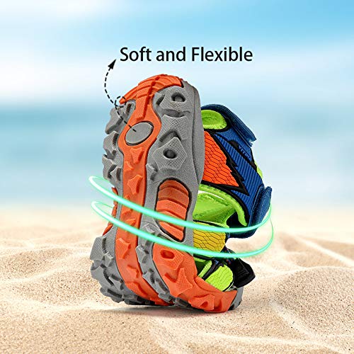 Image of JMFCHI Boys Girls Kids Closed Toe Sports Sandals Summer Water Shoes | Little /Big Kid,Comfortable lightweight,Non-slip soft sole,Hook-and-loop closure,Easy wear,Anti-collision toe,Daily casual