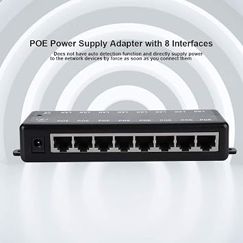 Poe Switch, DC12V48V Poe Adapter Poe Switch with 8 Interfaces for Network Devices