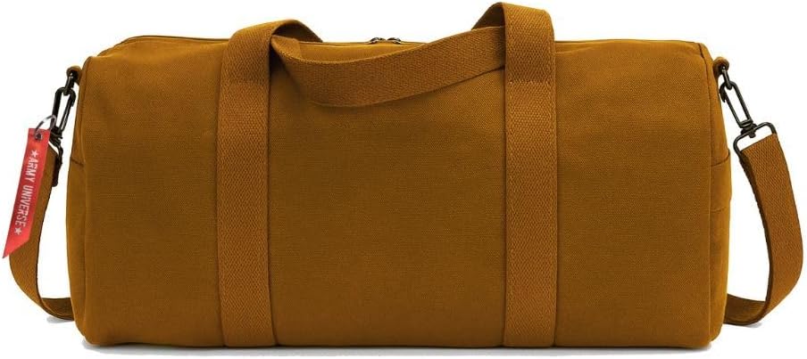 Canvas Roll Duffle Bag, Heavy-Duty Shoulder Travel Gym Gear & Equipment Carry Bag & Streamer, Black - 15"