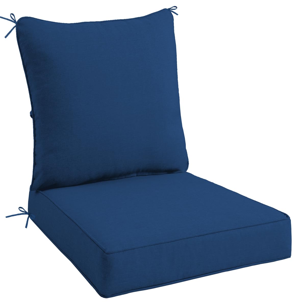 Sundale Outdoor Olefin Deep Seat Cushion, Patio Chair Cushion and Pillow, Water-Resistant Sectional Sofa Pad with Straps Dark Blue, 23 x 26 x 4 Inches