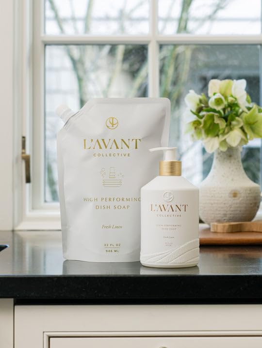 L'AVANT Collective Dish Soap and Refill Bundle, Fresh Linen, Glass Bottle image 4