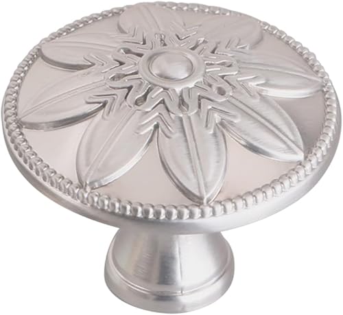 Paquete de 8 pomos de níquel cepillado para gabinetes, 1-25 pulgadas de diámetro, pomos plegables de níquel para cajones de baño, cocina, cajones,