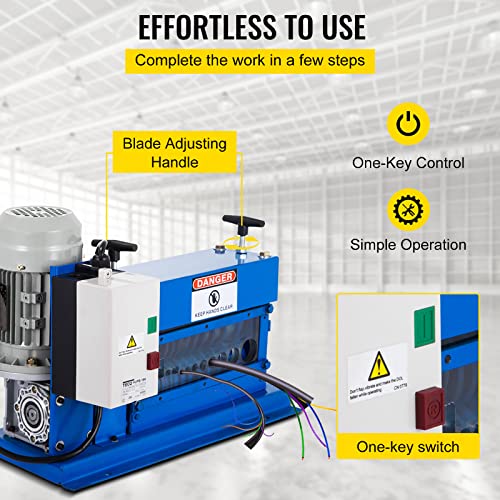 VEVOR Cable Wire Stripping Machine 18 AWG - 1" OD Wire Range, Portable Powered Wire Stripper Machine 11 Channels 10 Blades,Automatic Wire Stripping Tool 75ft/minute,for Recycling Copper Wire by VEVOR - Image 6