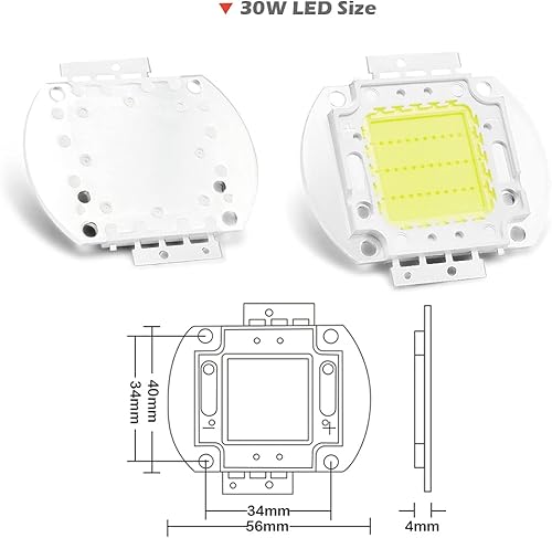 Vista 63 de CHANZON Chip LED de alta potencia 30 W infrarrojo (IR 850 nm/entrada 900 mA/DC 14 V - 16 V/30 vatios) SMD COB luz emisor diodo componentes 30 W N)