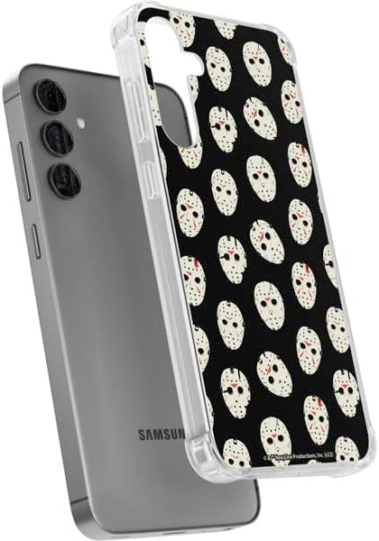 Skinit Clear Phone Case Compatible with Galaxy S24 Plus - Officially Licensed Warner Bros Friday The 13th Jason Voorhees Pattern Design