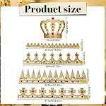 6 Pcs Birthday King Crowns Foam Crowns Prince Princess Gold Crown King Queen Crown Hat Cap with Gems for Birthday Party Supplies Halloween Crown - Image 2