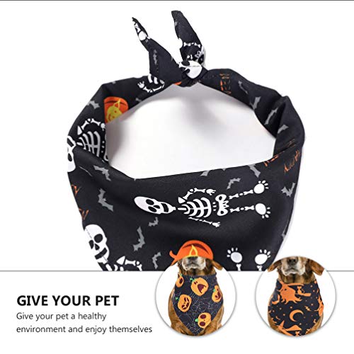 VILLCASE 4 PeÃ§as de Bandanas de Cachorro de Halloween Cachecol TriÃ¢ngulo de Cachecol de Halloween