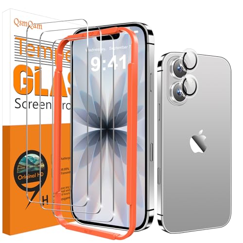 QsmQam 3 Stück Panzer Schutz Glas für Samsung Galaxy und 3 Stück Kameraschutz, 9H Härte Panzerfolie Schutzfolie, HD Displayschutz Folie, Anti-Kratzer, Bläschenfrei