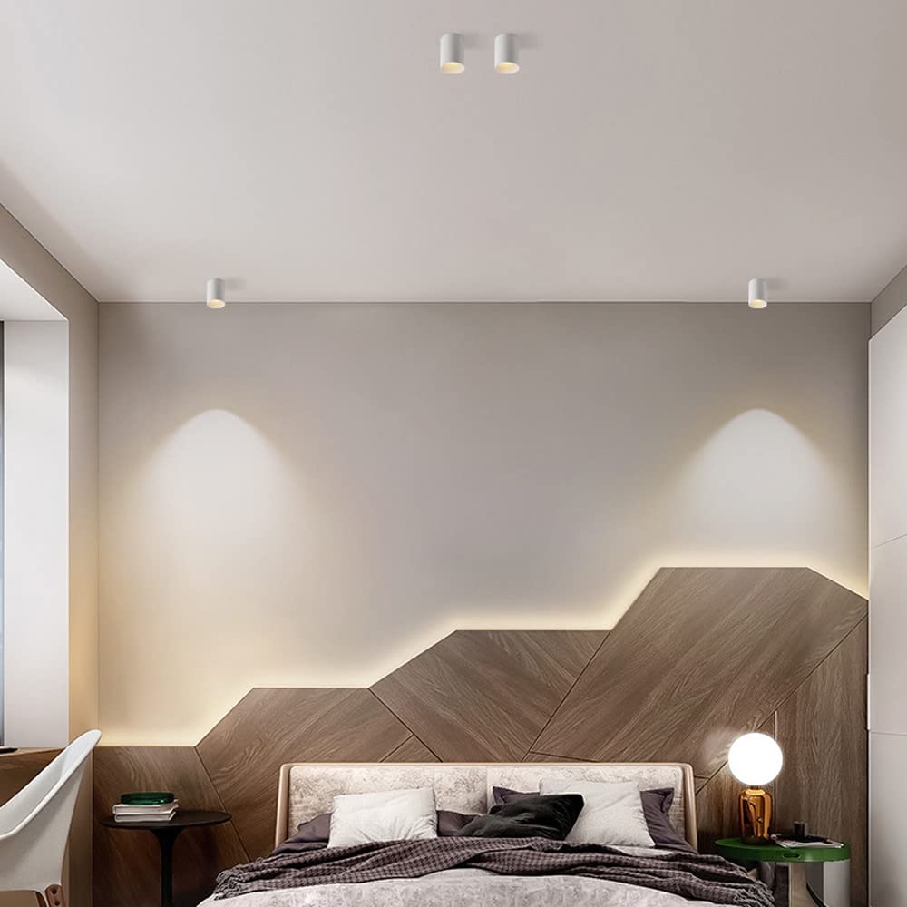 Spot De Plafond Moderne en Saillie, Lampe Cylindrique, Spot Directionnel 10 W, en Aluminium, pour Couloir, Cuisine, Salon, Galerie/6000（3000K-12W）