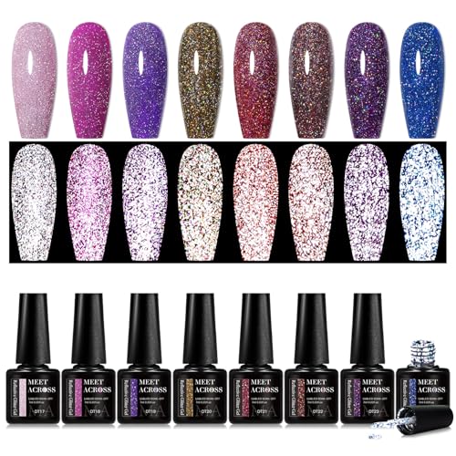 Set de Esmaltes en Gel Reflectantes Glitter 8 Colores miniatura 6