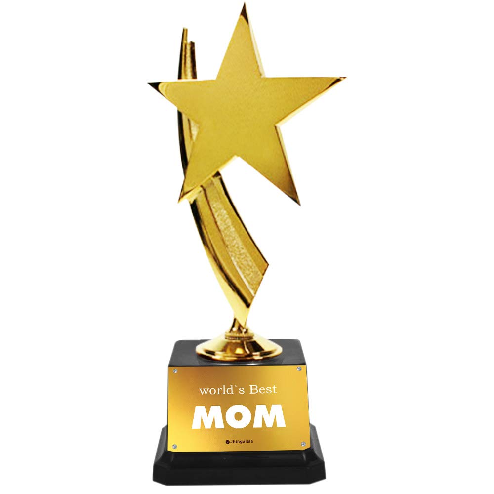 Jhingalala Worlds Best Mom Printed Golden Alloy Award Trophy for Mom | Gift for Mother, Gift for Mom, Birthday Gift for Mom, Trophy for Best Mom, Gift for Mothers Day (9 x 6 x 21 cm) (B091CTP95M) Amazon Price History, Amazon Price Tracker