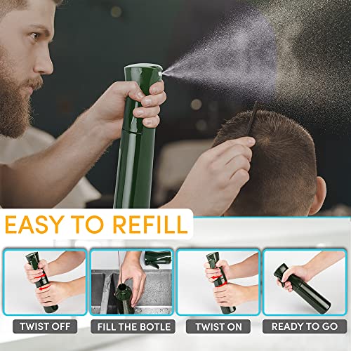 Hula Home Continuous Spray Bottle (10.1Oz/300Ml) Empty Ultra Fine Plastic Water Mist Sprayer – For Hairstyling, Cleaning, Salons, Plants, Essential Oil Scents & More - Green #TOP3