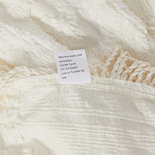 Image of Beatrice Home Fashions Medallion Full Cotton Chenille Bedspread, Ivory