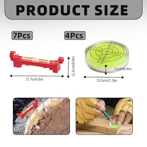 KAIYAYA 11 Stück Schnurwasserwaage,Libelle Wasserwaage Mini Bubble Schnureisen Profi, Richtschnur Wasserwaage Set,für Maurerarbeiten/Klempnerarbeiten/Rinnenarbeiten Genau Maßnahme Spirit Level