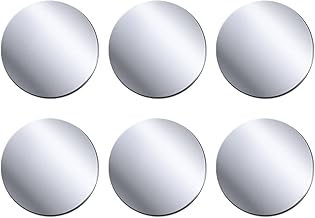 Metal Plates Set of 6 for Magnetic Car Phone Holder, Thin Metal Plate with Adhesive for Phone Magnet (6 Pieces Silver-Round)