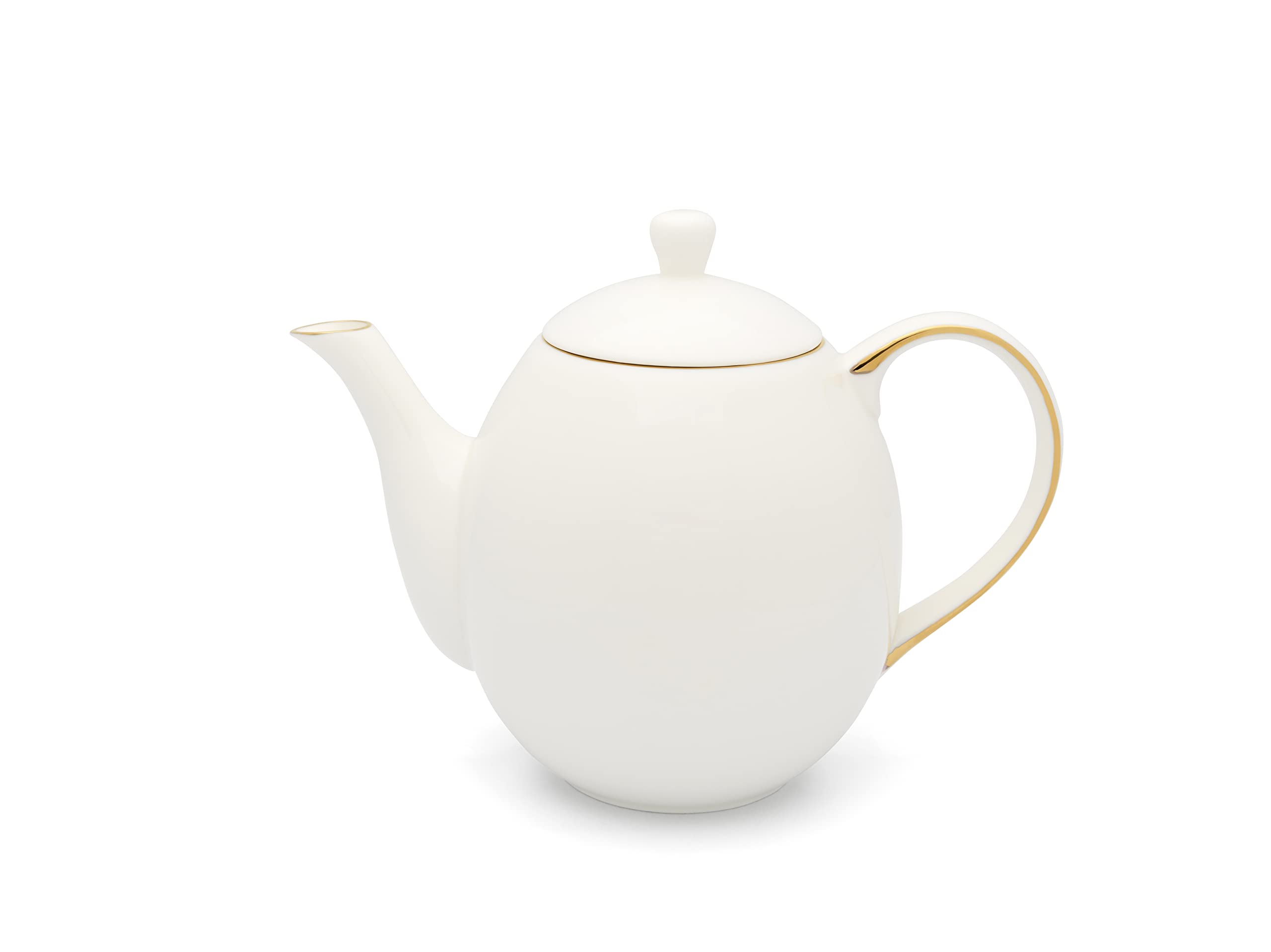 Klassisches Porzellan Teekannen Set 1.2 Liter 3-teilig inklusive Teesieb aus Edelstahl für losen Tee und 2 Teebecher