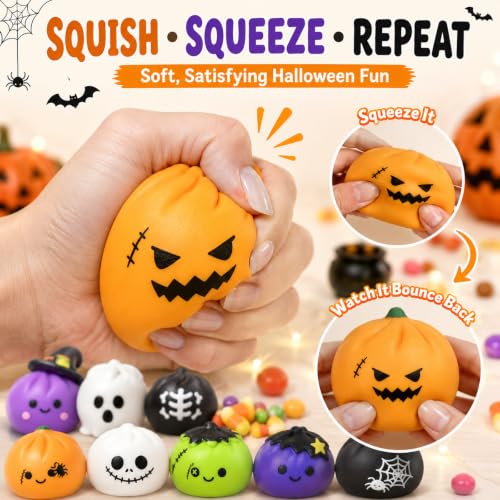 Image of 24 Pack Halloween Squishy Toy with Gift Card, Mochi Squishy Toys