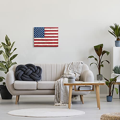 Image of Stupell Industries Rustic American Flag, 16 x 20 Inch Canvas Wall Art | Stupell Industries | 20 x 16 Inches, Easy to Hang and Sturdy, Made in USA, by Ruane Manning