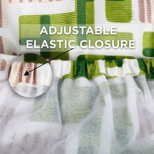 Image of Polyester Water Dispenser Bottle Cover With Adjustable Elastic Closure And Water Level Indication For 20L, Pack of 2Pc (Color- Green Geometric, Size-17x11 Inches)