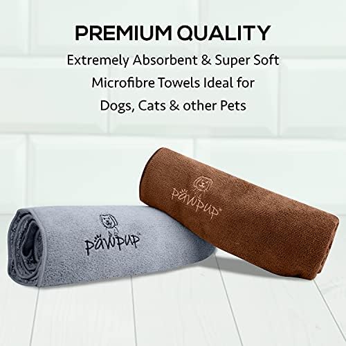 PAWPUP Dog Towel Super Absorbent 60x100cm Set of 2 Microfibre Pet Towel for Dogs Cats and other Pets
