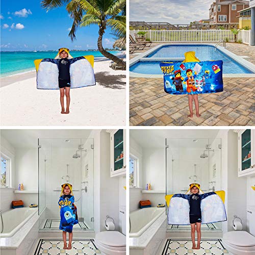 Franco Kids Bath Hooded Towel Wrap, 24 In X 50 In, Lego Movie 2 #TOP6