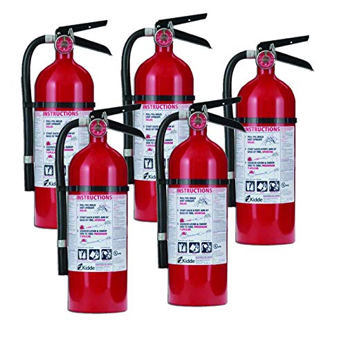 Kidde 21005779 Pro 210 Fire Extinguisher, ABC, 160CI, 4 lbs, 5 Pack