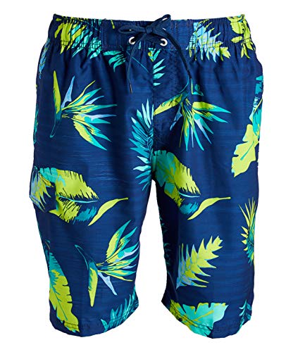 Kanu Surf Men's Miles Swim Trunks (Regular & Extended Sizes), Cozumel Navy/Green, X-Large