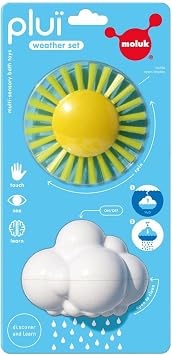 MOLUK 2843071 Plui Weather Set Rain Cloud and Play Brush Bath Educational Toy