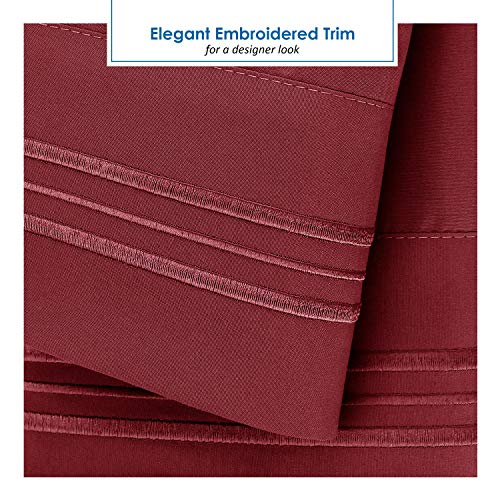 Nestl Burgundy Red Short Queen Sheets for RV, Hotel Luxury RV Queen Sheets Set, 6 Piece Fitted Bed Sheet Set and Pillowcases, Super Soft, Wrinkle-Free, and Breathable Camper Bedding