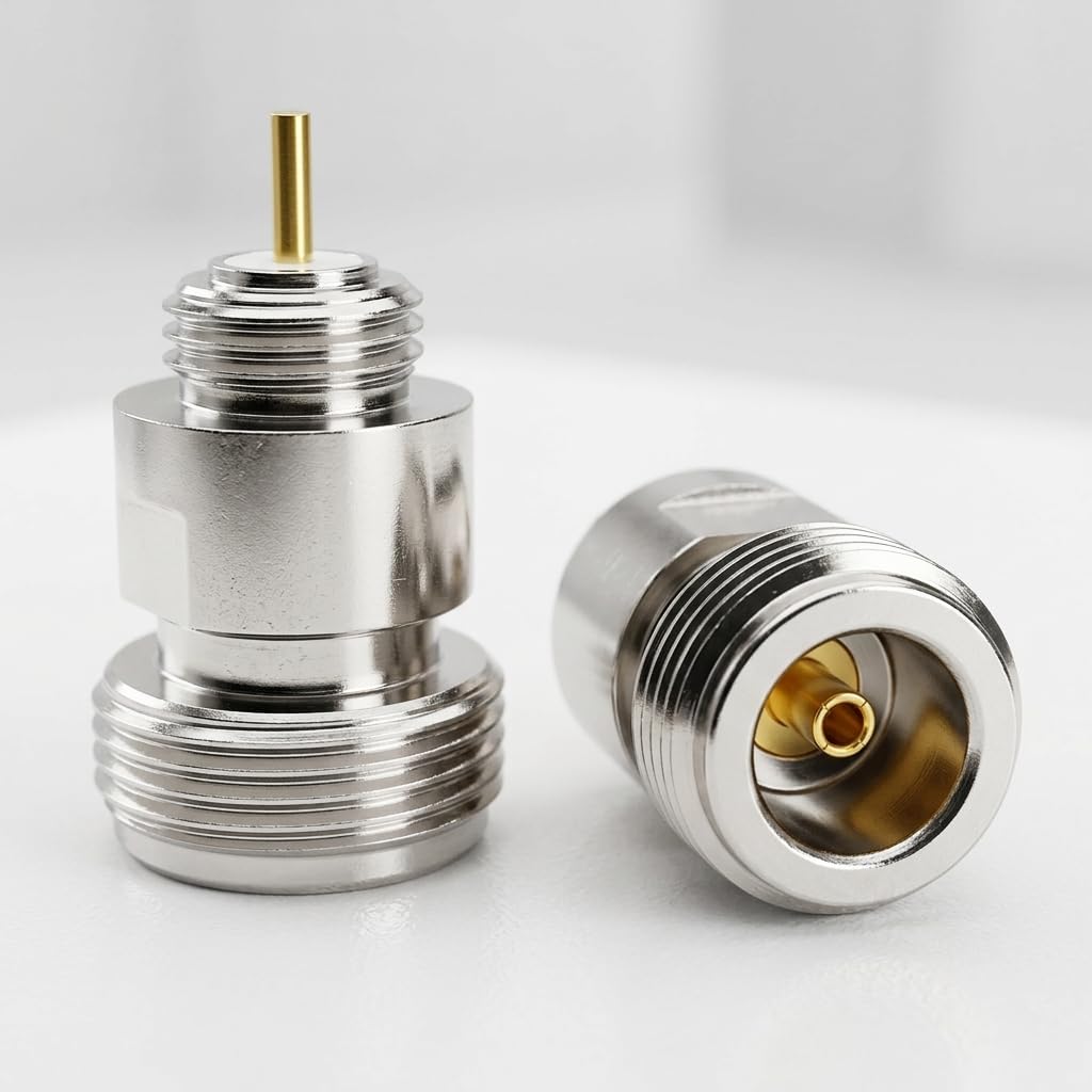 NETBOON N Type Female Socket Panel Mount Solder Connector | Threaded Fastening | 50 Ohm RF Coaxial Chassis Mount Connector for Custom Installations - Pack of 2-image-26