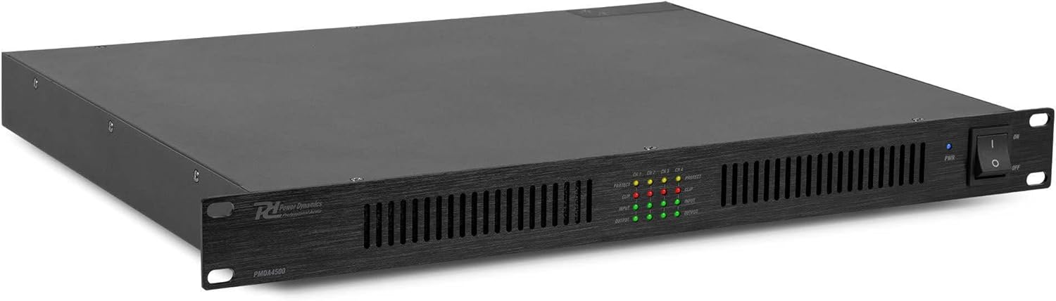 Power Dynamics PMDA4500 4-Zone Multi Room Amplifier – 4x 500W Class-D 100V Installation Power Amplifier System for Commercial Audio and Public Address