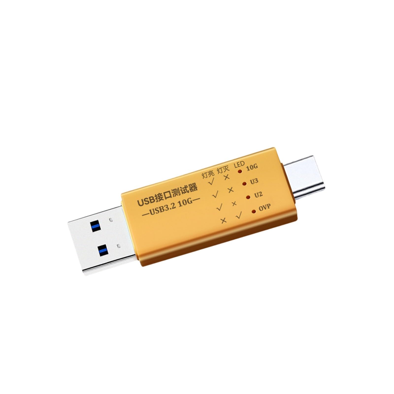 USB C a USB 3.2 interfacce tester rivelatori con display a LED per ricarica rapida e trasferimento dati fino a 10 Gbps di tipo C display a LED