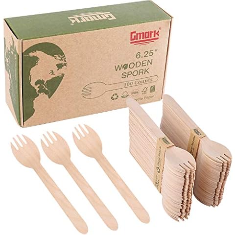 Gmark Eco-friendly Wooden Sporks 100 ct Cover