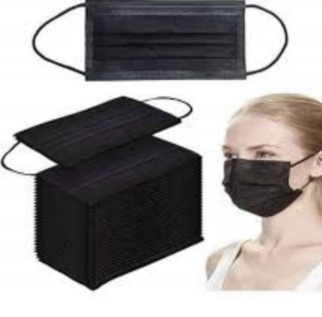 50 Pack 3Ply Disposable Face Masks for Adults Teens,Sanitary Dental Surgical Ear-Loop 3 Layers Mouth Mask PM2.5 Anti Dust Breathable Disposable Ear-Loop Mouth Protection