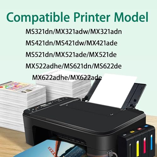 Image of 56F1H00 Black Toner Cartridge High Yield (with chip, 15000 Pages) Compatible for Lexmark MS321 MS421 MS521 MS621 MS622 MX321 MX421 MX521 MX522 MX622 Printer（3 Pack）