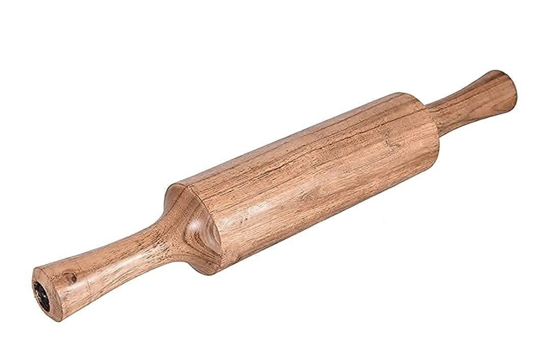 Handgefertigte Holz-Chakla-Belan-Set Rollteller Roti Maker Rolle 25,4 cm