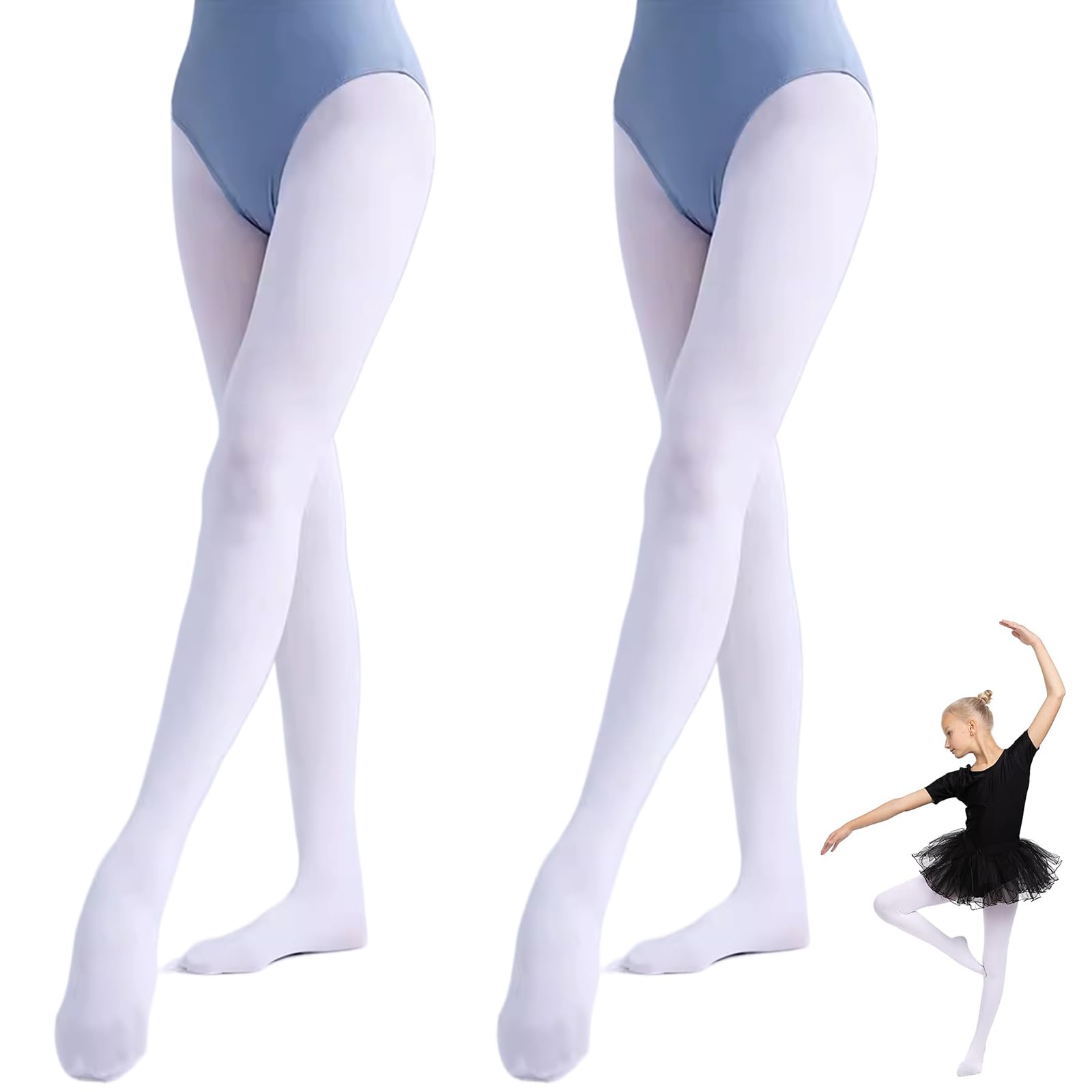 VINZOR Medias de ballet para niña 5-9 años 100-130 cm 2 piezas