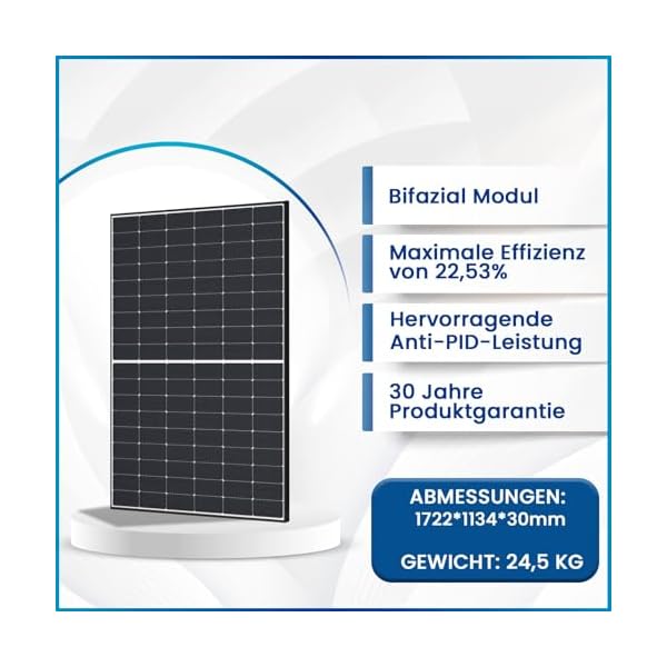 Solar-Hook® 880W Balkonkraftwerk 800W komplett Steckdose - Balkonkraftwerk 800 Watt upgradebarer DEYE Wechselrichter 800W, 2x440W Bifaziale Glas/Glas Solarmodule im Solaranlage Komplettset – Bild 3