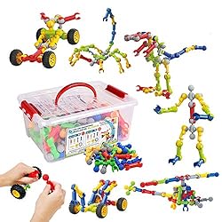 Huaker Kids Building STEM Toys ,125 Pcs Educational Construction Engineering Building Blocks Kit for Ages 3 4 5 6 7 8 9…