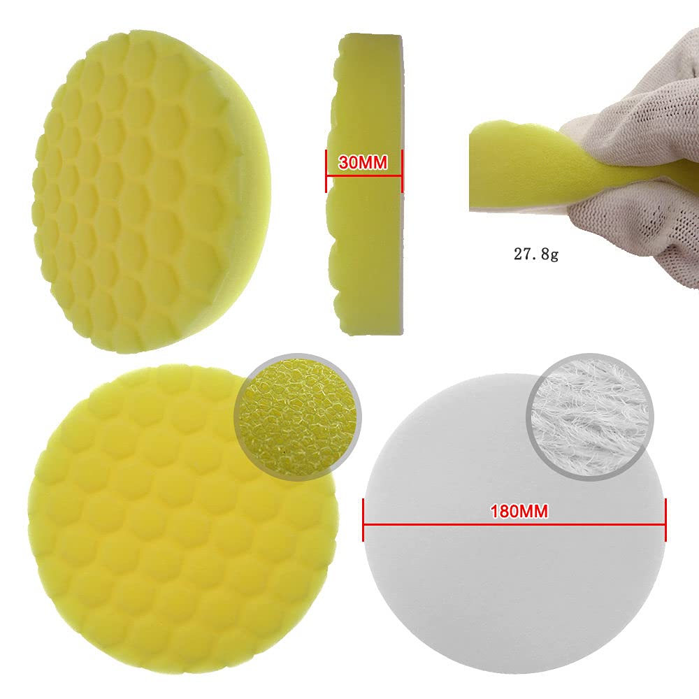 5 sztuk 6/7 Cal woskowanie gąbka polerska Pad polerowanie tarcie Ruber podkładka do szorowania Power Scrub uniwersalny do naprawy samochodów pielęgnacja samochodu, 6 cali