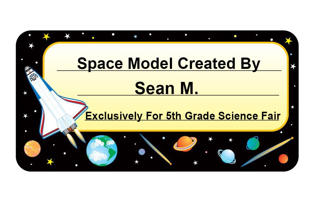 36 Pcs Space Nametags/Labels 1.63in x 3.25in Self-Adhesive Cute Student Name Tag School Classroom Field Trips VBS Events Intergalactic Kids Tags Identification Children Teacher Supplies USA Made - Image 4