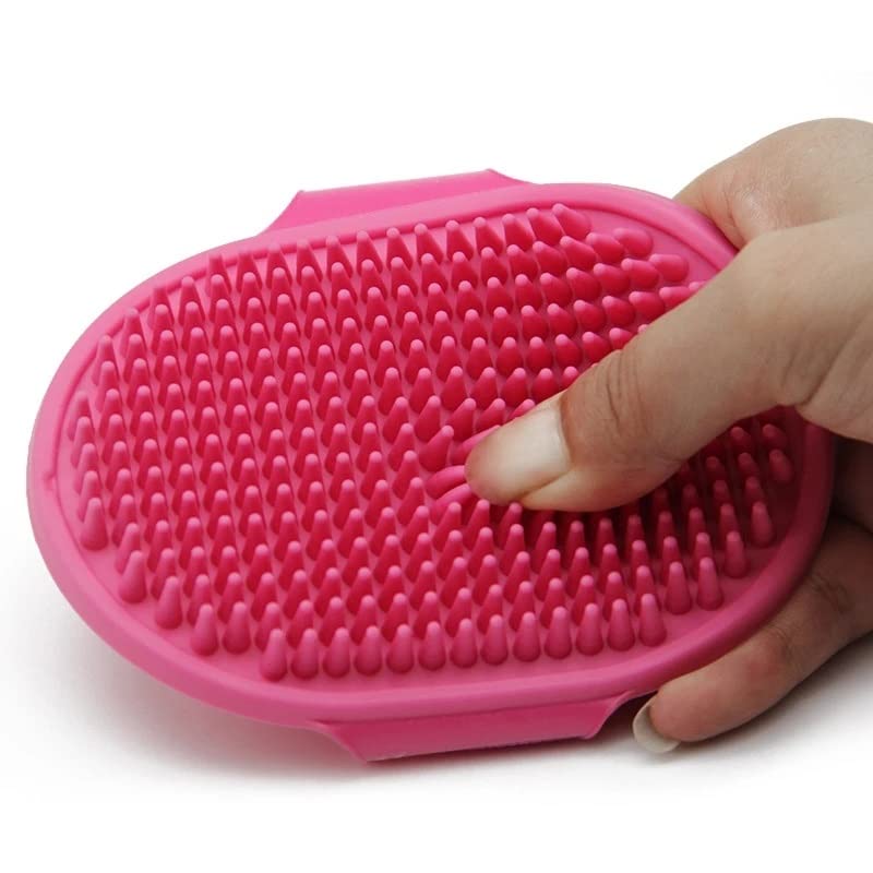 Pet Brush, Pet Brush Soft Rubber Dog Bath Brush Comb Cleaning Massage Grooming Cat Brush Blue Red Green Pet Supplies Pet Brushes