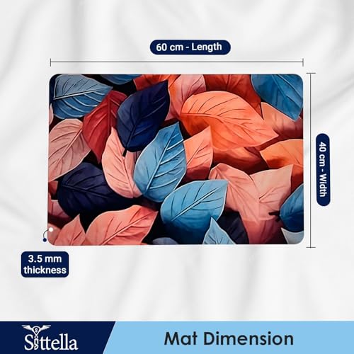 Image of SITTELLA Rubber 2 Pieces Anti-Skid Water Soaking 3D Pink Leaf Print Bathroom Mat, Water Absorbent Mat (40x60cm) (Pink Leaf Print) Rectangular