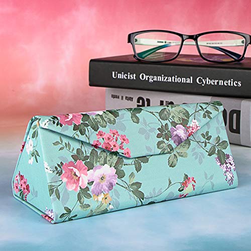 Image of Foldable Glass Sunglasses Case, Leather Portable Eyeglass Case for Men & Women