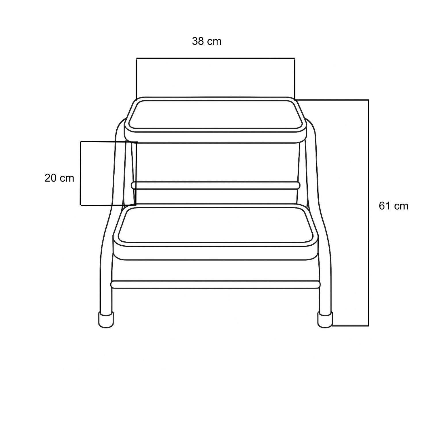 Preiswert & Gut Doppeltrittstufe Wohnwagen aus Stahl – rutschfeste Trittstufe mit 2 Höhen (20/38 cm) Ideal für Camping, Wohnmobil & Caravan 2 Stufen bis maximal 150 kg Traglast