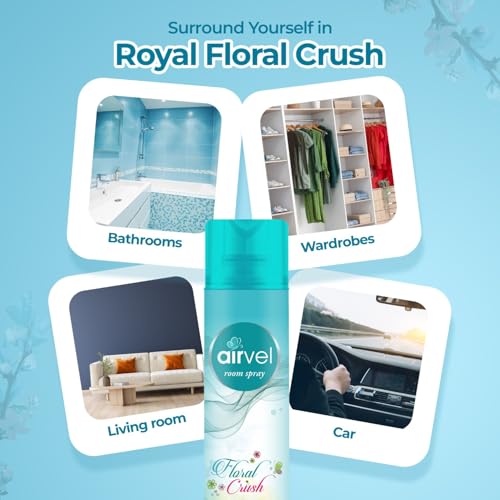 Image of Airvel Floral Crush Fragrance Spray | Non-Toxic, Safe | Long-Lasting Freshness Pack of 3 (217ml each)
